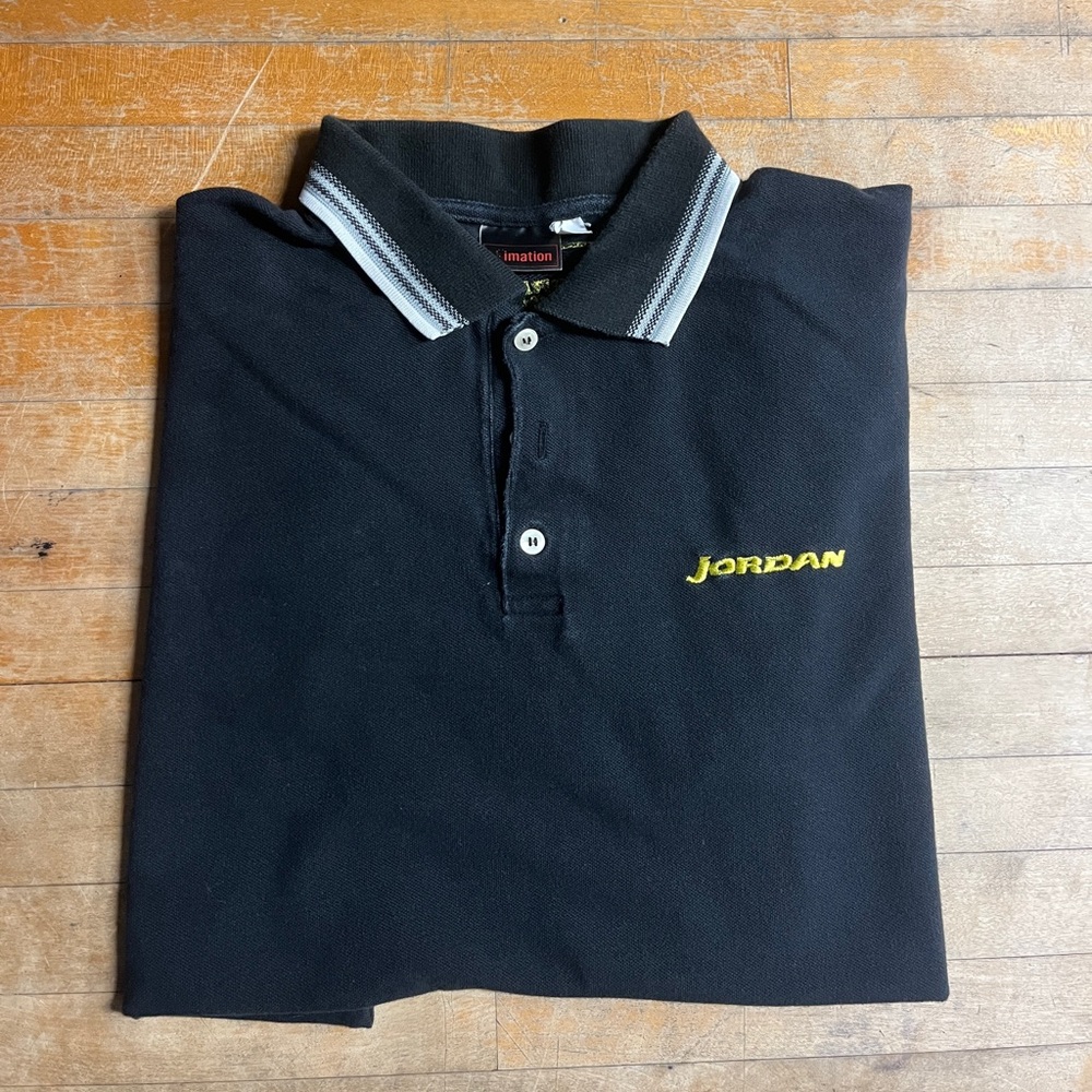 Vintage Formula 1 Jordan Grand Prix Black Polo | L